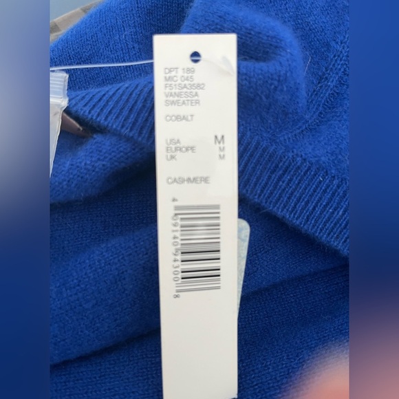 NEW Alex Marie Ladies Cobalt Blue Cashmere Sweater Size Medium - Picture 4 of 6